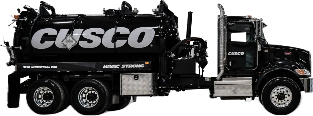 Cusco Industrial Code vacuum truck, product photo on black background