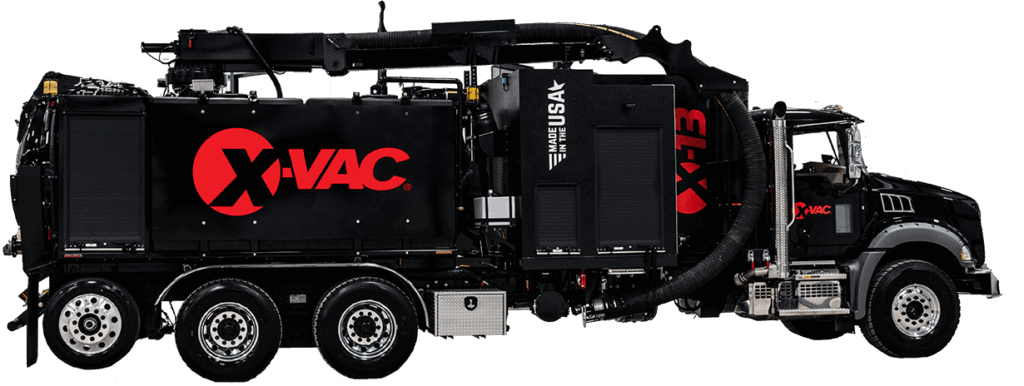 X-Vac X13 hydro excavation truck, side view product photo